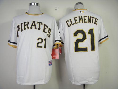 Pirates #21 Roberto Clemente White Alternate 2 Cool Base Stitched MLB Jersey - Click Image to Close